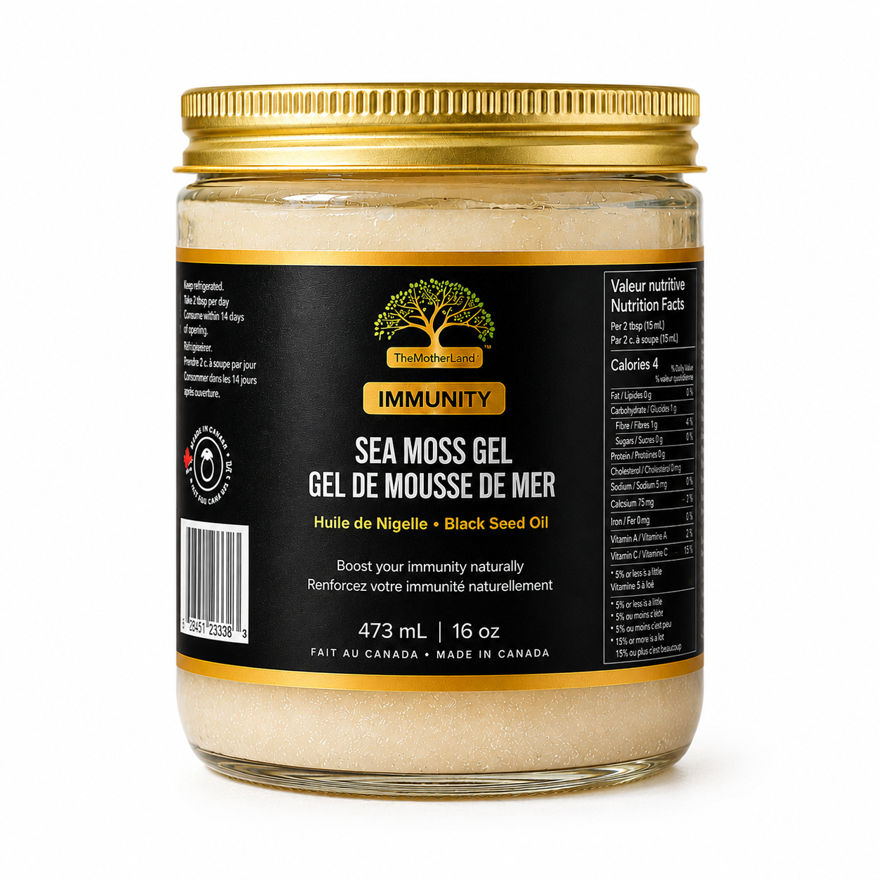 Premium Organic Sea Moss Gel with Ethiopian Black Seed Oil 100% Natural and Wildcrafted