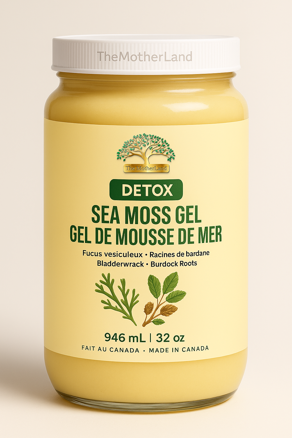 Premium Organic Sea Moss Gel with Bladderwrack and Burduck Roots 100% Natural and Wildcrafted