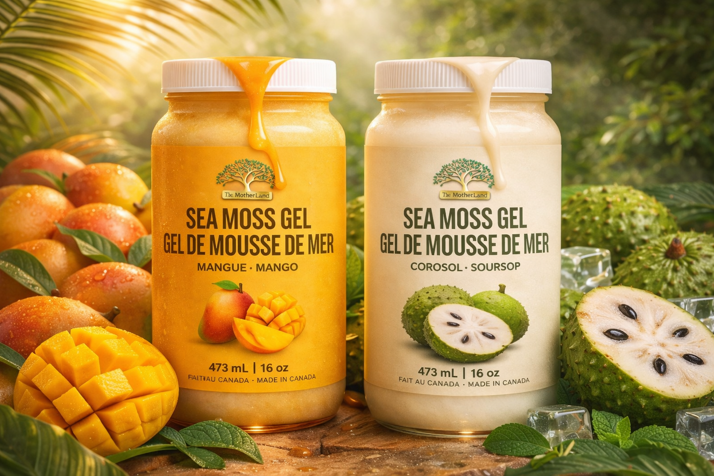 Sea Moss Gel – Mango | Gel de mousse de mer – Mangue | The MotherLand (16 oz)