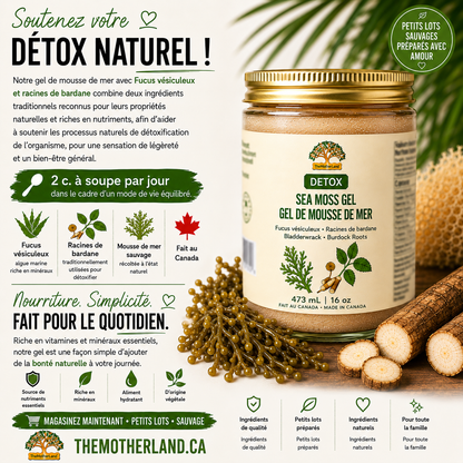 Premium Organic Sea Moss Gel with Bladderwrack and Burduck Roots 100% Natural and Wildcrafted