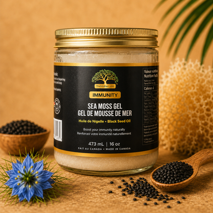 Premium Organic Sea Moss Gel with Ethiopian Black Seed Oil 100% Natural and Wildcrafted