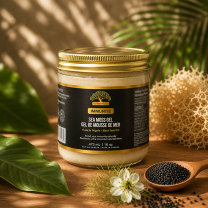 Premium Organic Sea Moss Gel with Ethiopian Black Seed Oil 100% Natural and Wildcrafted