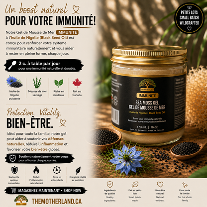 Premium Organic Sea Moss Gel with Ethiopian Black Seed Oil 100% Natural and Wildcrafted