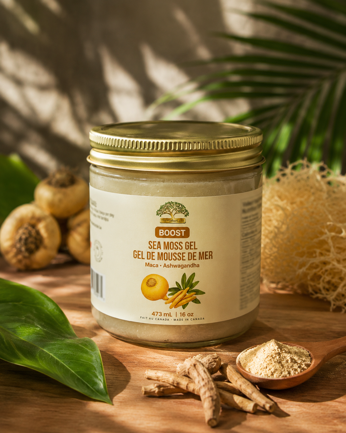 Gel de mousse de mer bio de qualité supérieure avec ashwagandha et maca 100 % naturel